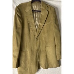 Lanvin Feather Suede Tan Cream Suit Sport Coat Jacket Blazer 38see measurements